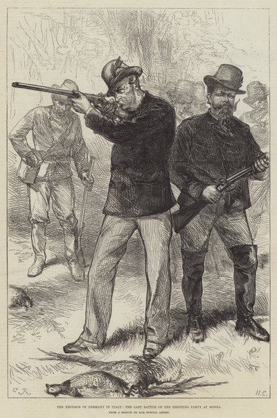 モンツァでの射撃パーティーの最後のバテ、イタリアのドイツ皇帝 作： Sir John Charles Robinson